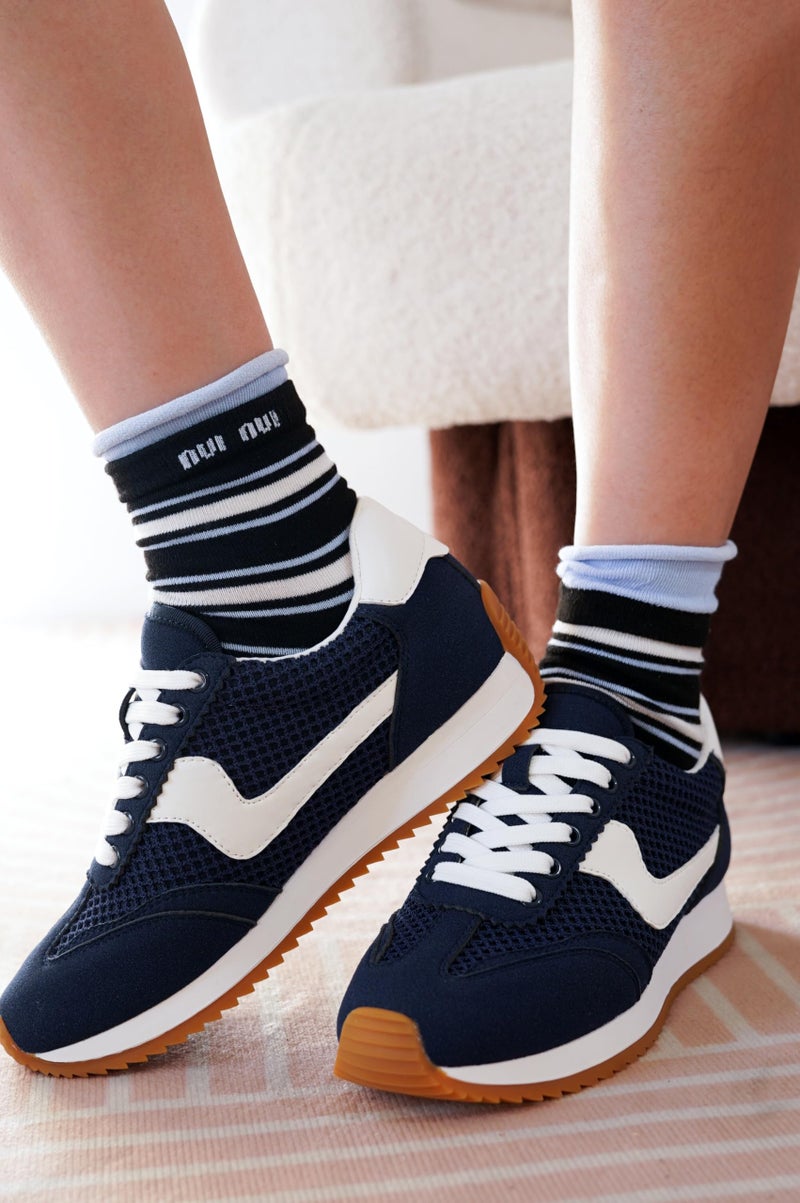 Project Cloud Fashion Sneakers for Women 2026 â€“ Lightweight Lace-Up Shoes for Women with Memory Foam Insoles â€“ Trendy Womens Shoes â€“ Non-Slip, Comfortable Womens Sneakers (Madison, Navy,9) - Image 2