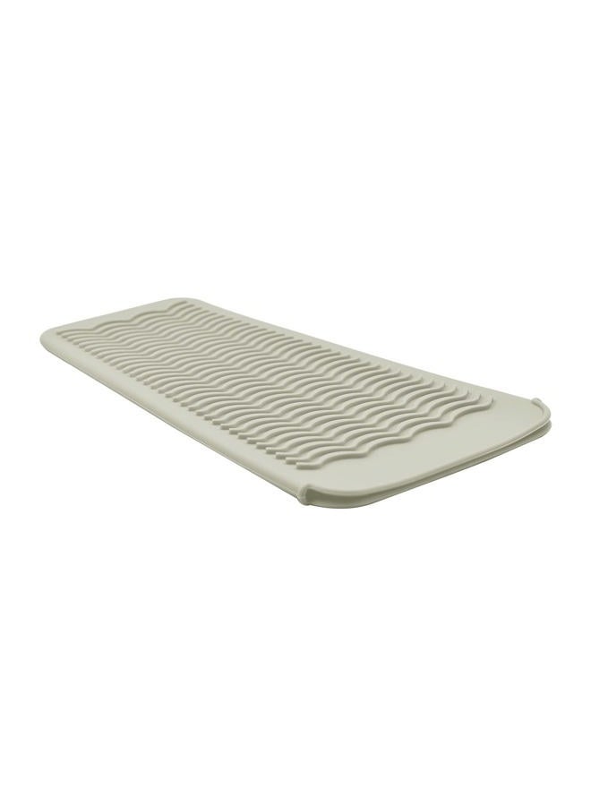 EIOKIT Silicone Heat Resistant Mat, Protects Surfaces from Heat Damage, Provides Slip Resistance, and Offers Multipurpose Storage for Hot Hair Styling Tools (1 Pack, Beige) - Image 1