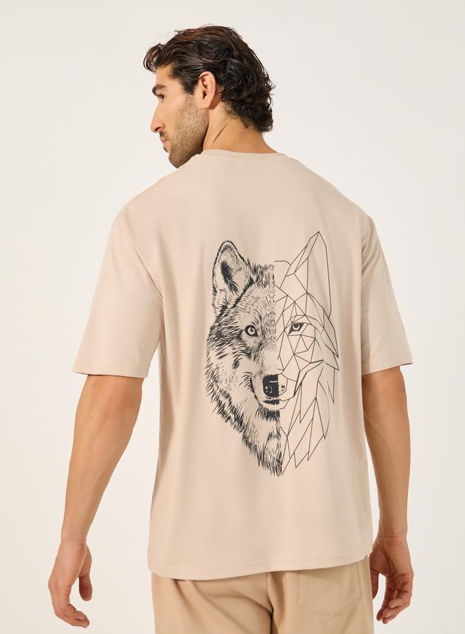 Styli Graphic Print Round Neck Oversized T-Shirt - Image 4