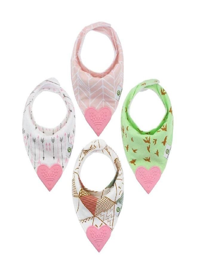 Baby Girl Bandana Teething Bibs - Attached Heart Teether - Set of 4 - Pink - pzsku/ZA28A2271789C1DCD2DE6Z/45/_/1686567599/9d9d2347-6117-4492-8ada-b5b65eb8e59c