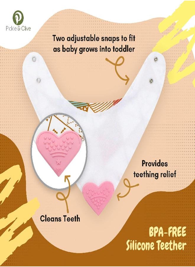 Baby Girl Bandana Teething Bibs - Attached Heart Teether - Set of 4 - Pink - pzsku/ZA28A2271789C1DCD2DE6Z/45/_/1686567606/a88cda33-aa2c-4293-82c3-cf61ec3335b1