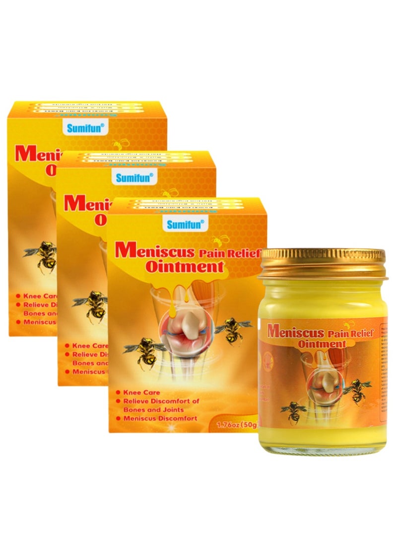 سوميفون 3 عبوات: مرهم مسكن لآلام الغضروف الهلالي، مرهم بسم النحل، لتخفيف آلام المفاصل والعضلات والمفاصل، وتخفيف آلام الرقبة والكتفين والظهر والوركين والركبتين والقدمين، كريم لتخفيف آلام العضلات 50 غرامًا. - Image 1