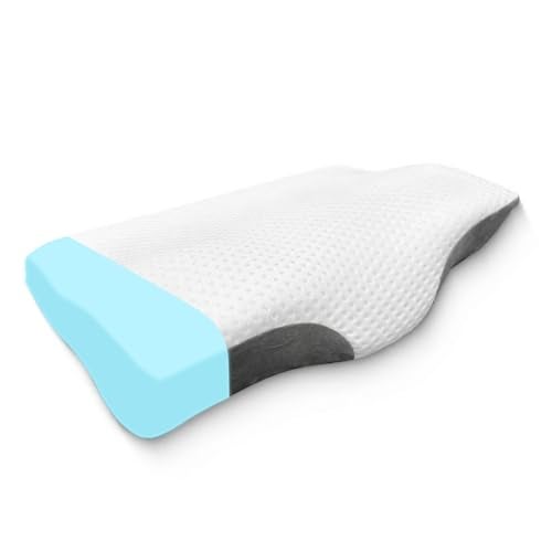 Sleepsia Cervical Pillow for Neck & Shoulder Pain Relief | 1-Year Warranty| Orthopedic Memory Foam Cervical Pillow, Spondylitis-Ortho Neck Support Medical Pillow (Grey/White Gel Infused, Pack of 1) - Image 1