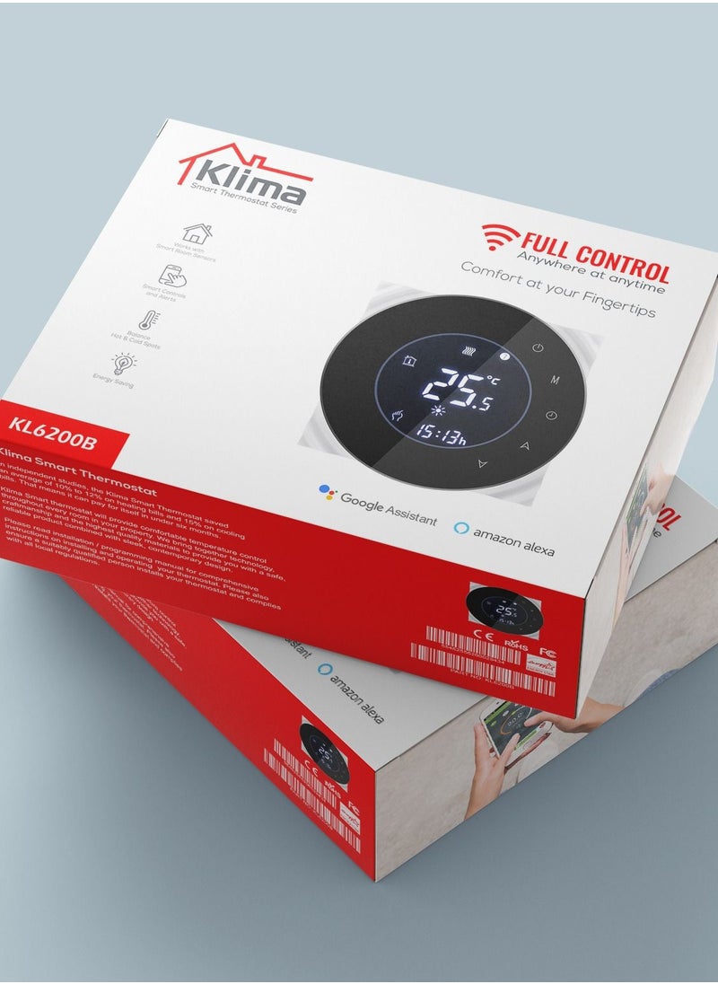 كليما - Smart Thermostat KL6200B شكل دائري ترموستات Wi-Fi شاشة لمس تحكم ذكي - Image 1