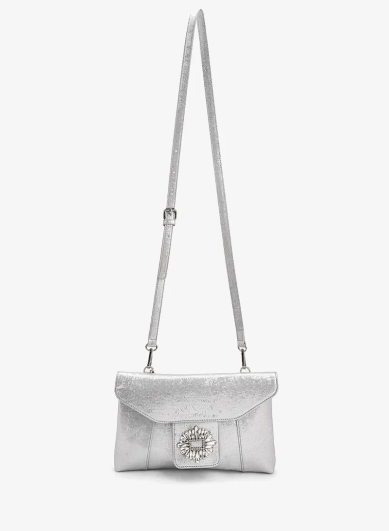 Paprika Embellished Clutch With Haul Loop