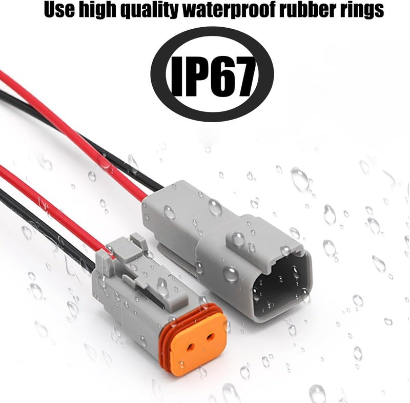2 Pin Cable Connector 7.9 Inch 16 AWG Male Female Waterproof Plug Quick Disconnect Connector for Car Truck Motorcycle Boat and Other Wiring Applications - Image 3