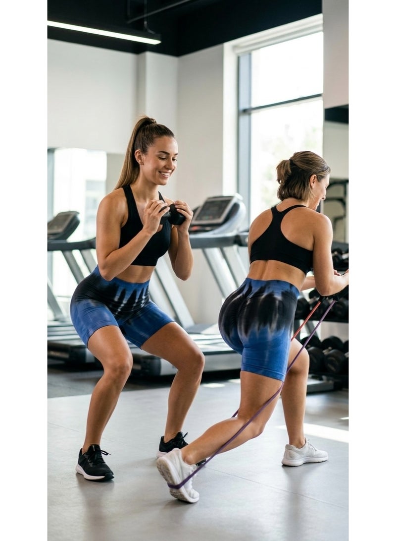 Women's Tie-Dye Activewear Shorts - High-Waist Ruched Fitness & Yoga Apparel - Image 3
