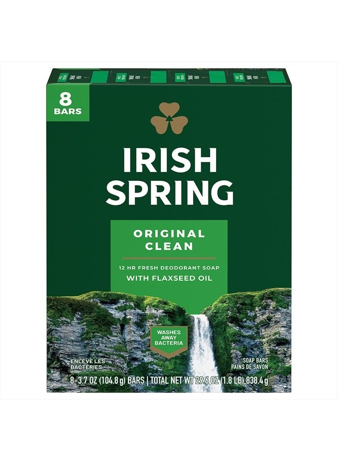 Irish Spring Deodorant Soap, Original Bar Soap (8 Count) - Image 1
