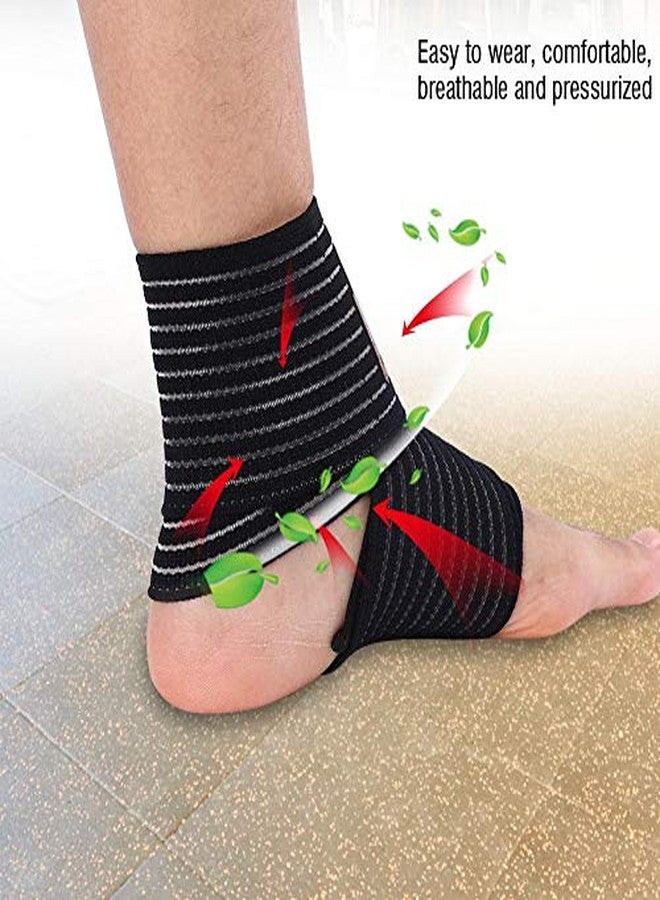 Zerone Ankle Brace, Adjustable Elastic Breathable Compression Ankle Support Wrap for Arthritis Reducing Swelling Achilles Tendonitis Injury Recovery(Black) - Image 3