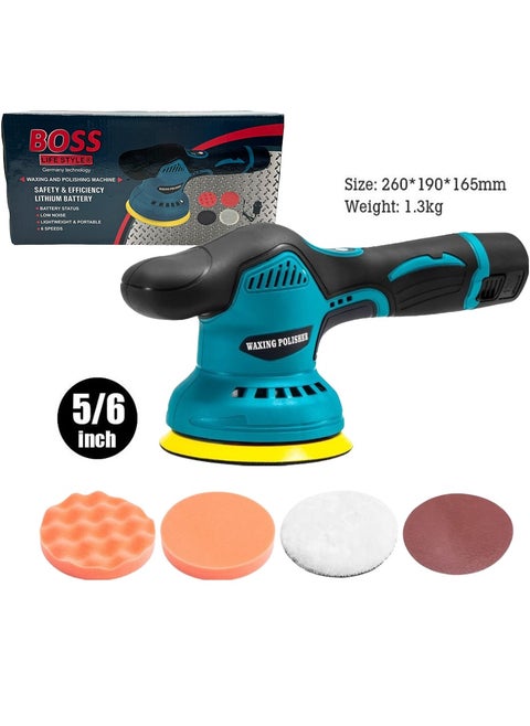 Cordless Polisher for Car Detailing with 2pcs DC 18V 1500mAh Batteries & Charger Cordless Car Buffer Polisher Variable Speeds Portable Sander for Car Waxing/Buffing/Scratch Repairing