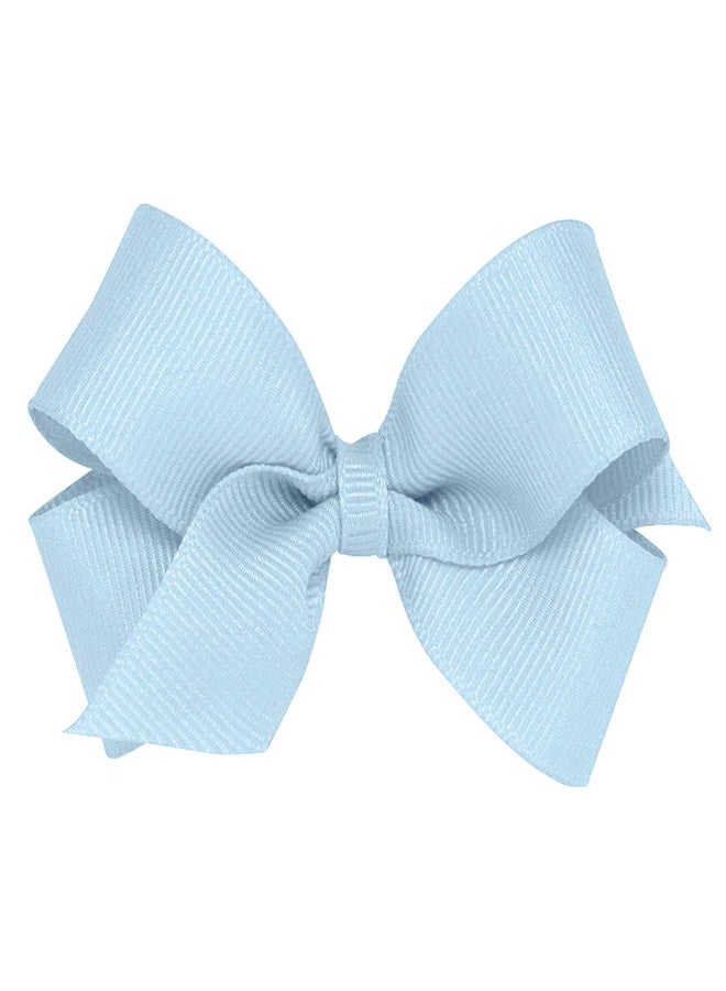 Wee Ones Girls' Classic Grosgrain Hair Bows on a WeeStay No-Slip Hair Clip, Handmade, Mini, Millennium Blue - Image 1