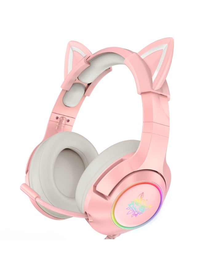 onikuma سماعة ألعاب ستيريو RGB ONIKUMA K9 مع آذان قطة لجهاز PS4 و Xbox و PC و Switch - Image 1
