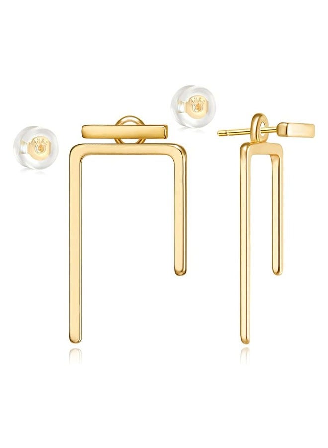 Mevecco Women Earrings Gold Stud 14K Gold Filled Small Simple Handmade Hypoallergenic Everyday Jewelry - Image 1