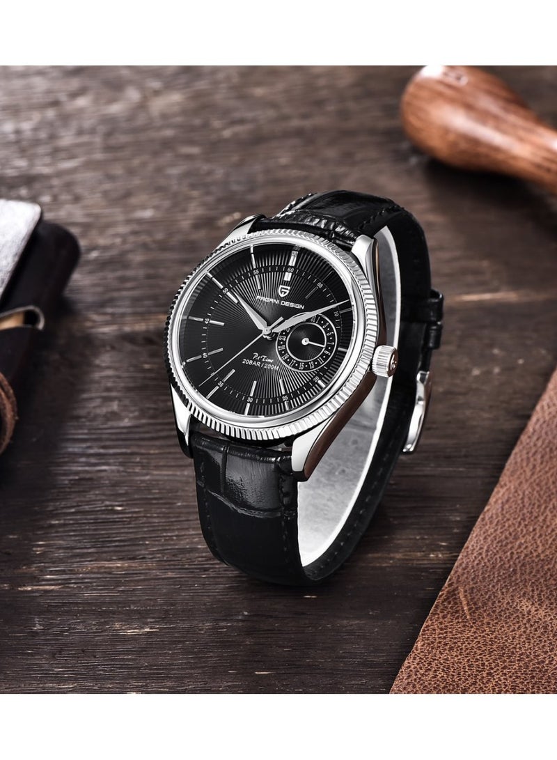 PAGANI DESIGN Mens Watch Waterproof Chronograph Date Watch for Men Leather Strap Quartz Movement Analog Watch Business Casual Gift for Men  - Image 5