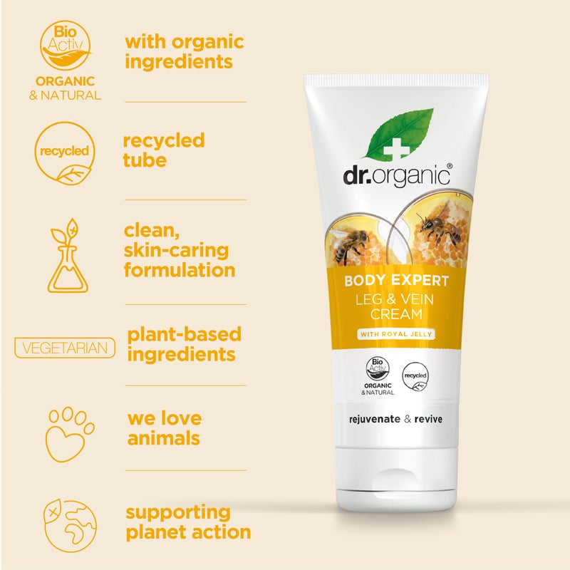 dr.organic Dr Organic Royal Jelly Leg & Vein Cream 200ml by Dr. Organic - Image 2