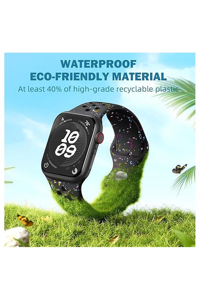 OLYSON Breathable Sport Band Compatible with Apple Watch Band 42mm 44mm 45mm 46mm 49mm for Women Men, Soft Eco-Friendly Silicone Band for iWatch Series 10/9/8/7/6/5/4/3/2/1 SE Ultra - Image 3