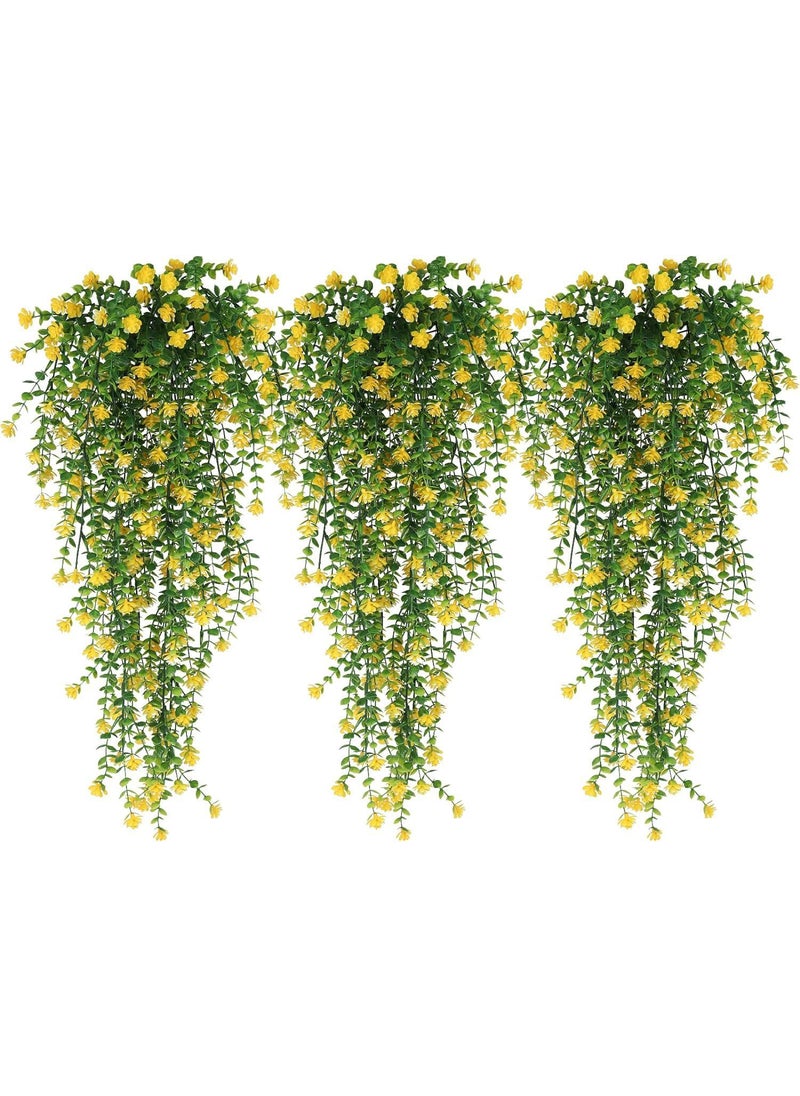 Generic Eucalyptus Camellia Wall Hanging Decor Yellow 