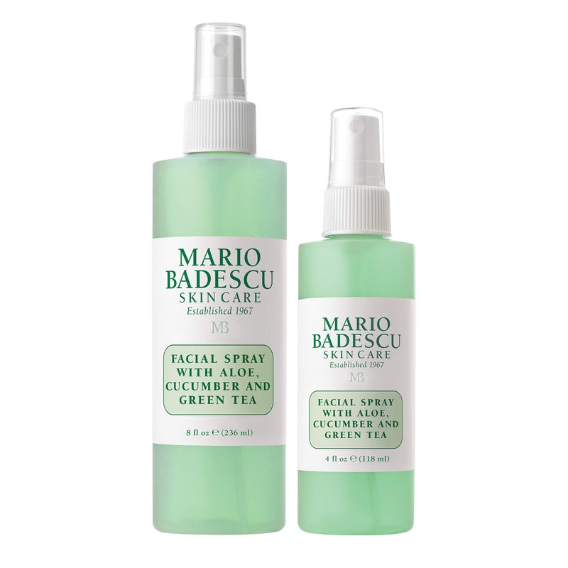Mario Badescu Facial Spray with Aloe, Cucumber and Green Tea for All Skin Types | Face Mist that Hydrates & Invigorates | 8 FL OZ & 4 FL OZ Combo - Image 1
