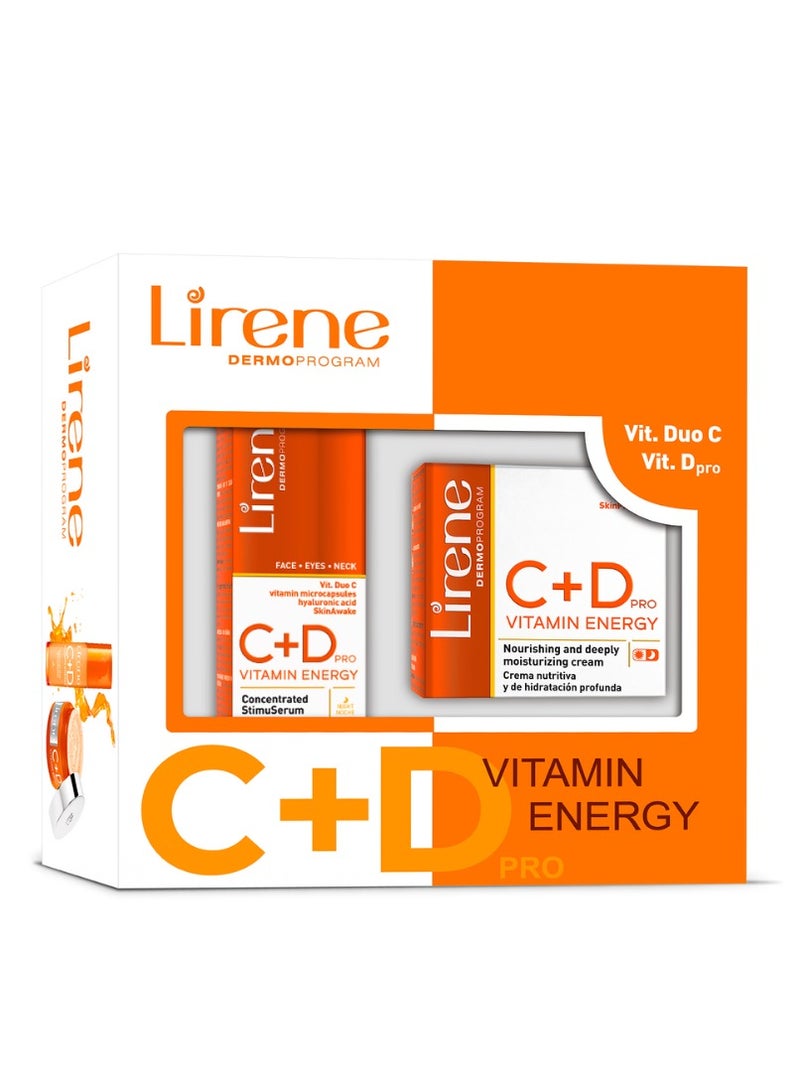 Lirene Vitamin Energy C + D Stimuserum + Day Night Set