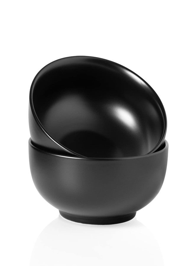 Kanwone Large Serving Bowls - 55 Ounce, Ceramic Salad Bowls, Pasta, Porcelain Soup Bowls, Set of 2, Serving Dishes for Entertaining, Microwave and Dishwasher Safe, Matte Black, Housewarming Gift - Image 1
