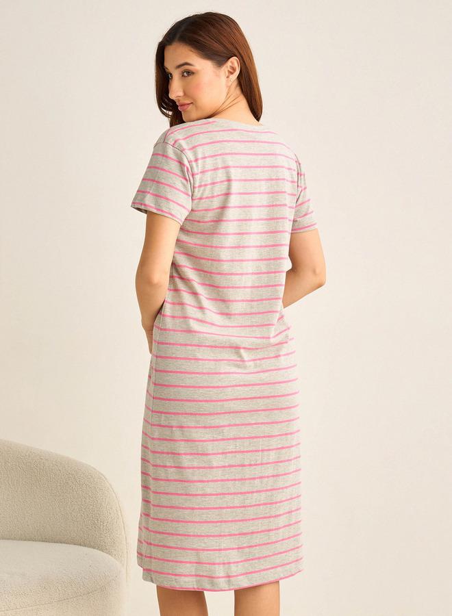 Splash FAV Night Dress Short Sleeves Printed - Image 3