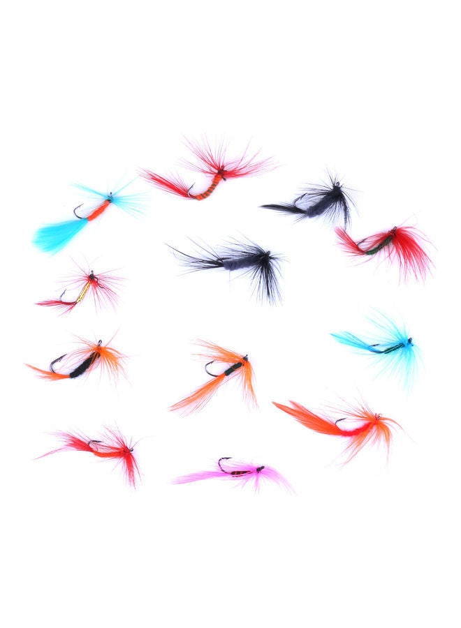 NIBEMINENT 12Pcs/Set Feathered Artificial Dry Fly Fish Hooks Lure Bait Fishing Tackle 20 x 10 20cm - Image 1