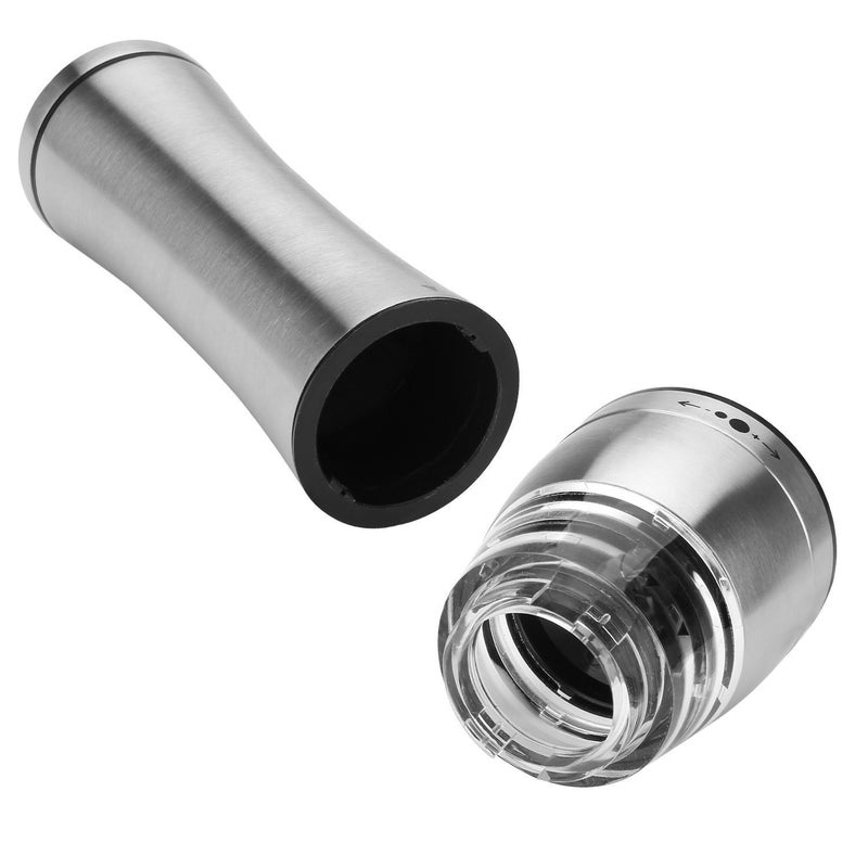 Iktu Stainless Steel Black Pepper Mill Salt Mill Strong Ceramic Grinder Mechanism, 8.5" L - Image 3