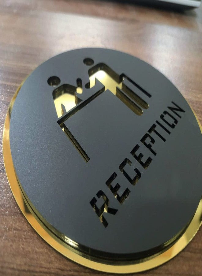 Nexat An acrylic introduction plate is a stylish and versatile way to display the title and logo of an office, restaurant, school, hotel, or company. Acrylic is a durable material (RECEPNTION) - Image 2