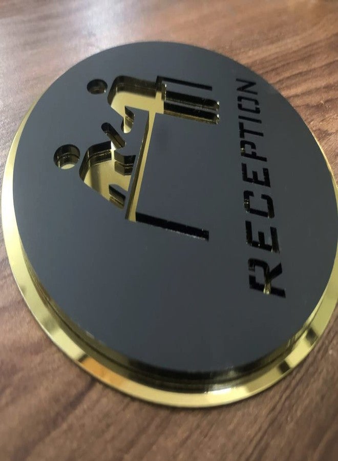 Nexat An acrylic introduction plate is a stylish and versatile way to display the title and logo of an office, restaurant, school, hotel, or company. Acrylic is a durable material (RECEPNTION) - Image 3