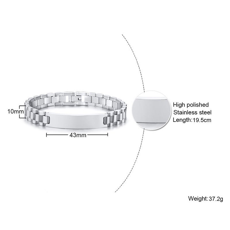 Personality Punk Watch Band Bend Brand Men'S Bracelet Stainless Steel Adjustable Couple Bracelet Accessories - Image 4