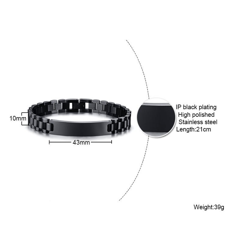 Personality Punk Watch Band Bend Brand Men'S Bracelet Stainless Steel Adjustable Couple Bracelet Accessories - Image 3