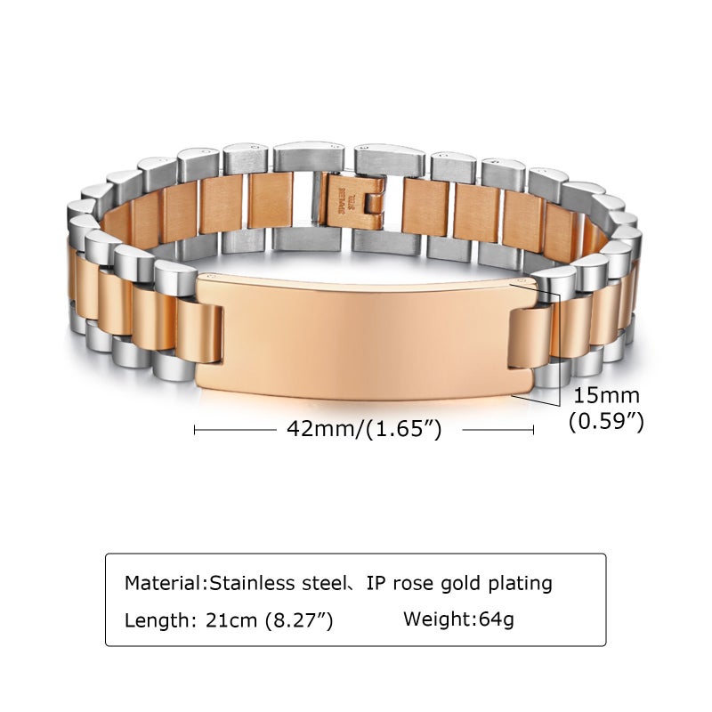 Personality Punk Watch Band Bend Brand Men'S Bracelet Stainless Steel Adjustable Couple Bracelet Accessories - Image 1