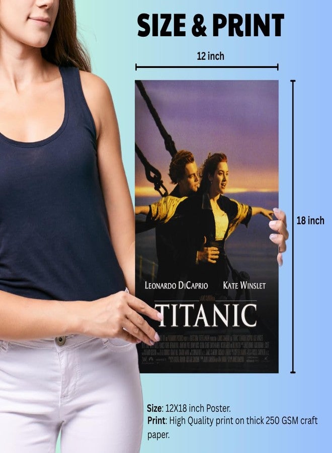 GRAY WALL Good Hope Titanic Movie Poster 12x18 Inch For wall Classic Leonardo & Kate Winslet Film Print Sticker Poster Vintage1997 Hollywood Movie Decor for Home, wall decor Office, bedroom, living Room decoration wallpaper stickers. - Image 4