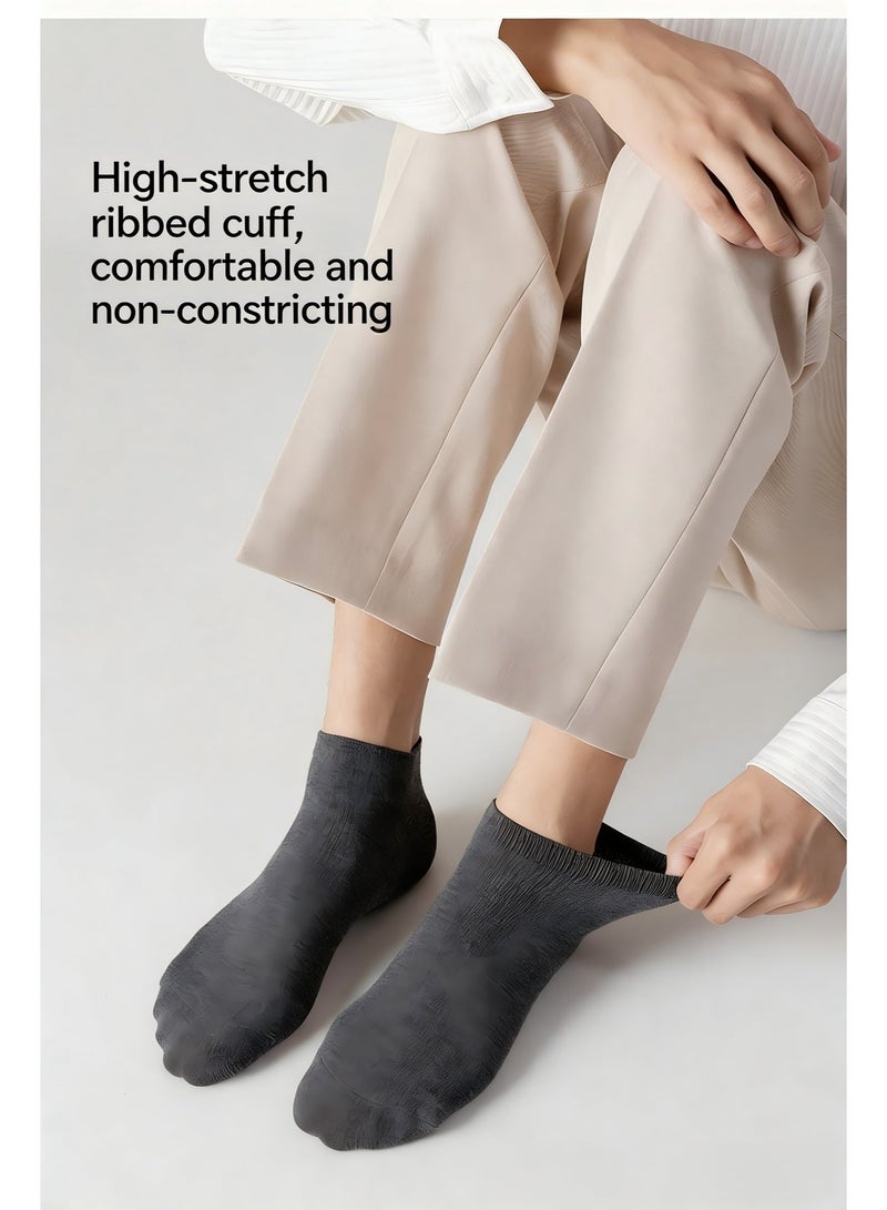 Cotton Antibacterial Ankle Socks for Men, Business & Casual No-Show Socks, Breathable Odor-Resistant 5-Pack - Image 1