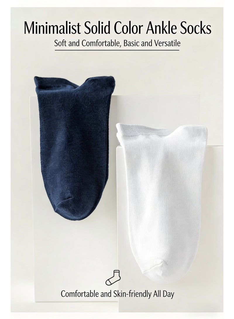 Cotton Antibacterial Ankle Socks for Men, Business & Casual No-Show Socks, Breathable Odor-Resistant 5-Pack - Image 3