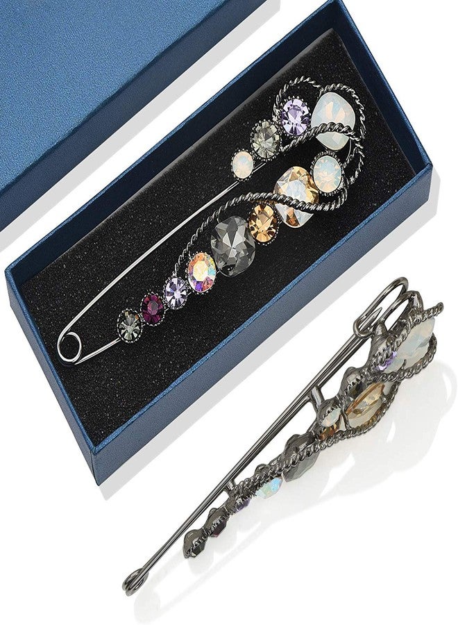 canjoyn Retro Crystal Pearl Large Safety Pin Brooch Skirt Cardigan Hat Scarf Scottish Kilt Pin - Image 5