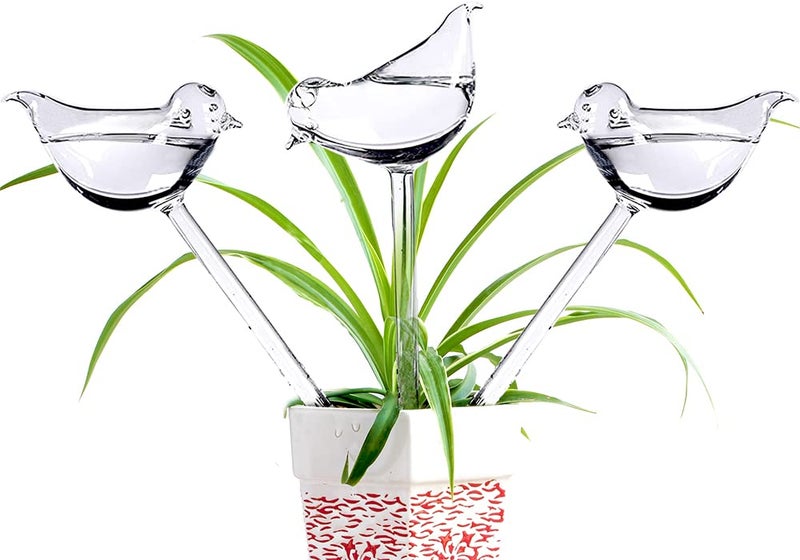 Adabocute Glass Plant Watering Globes, Self Watering Globes Bird Shape, Self Watering Planter Insert, Plant Watering Devices, Automatic Plant Waterer Indoor, Watering Bulbs, 3 Pack - Image 1