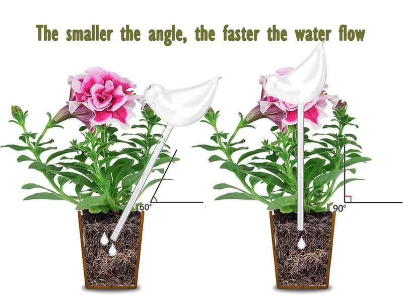 Adabocute Glass Plant Watering Globes, Self Watering Globes Bird Shape, Self Watering Planter Insert, Plant Watering Devices, Automatic Plant Waterer Indoor, Watering Bulbs, 3 Pack - Image 5