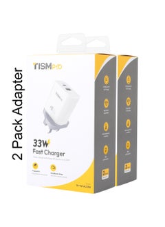 تيسمبرو 2 عبوة ، شاحن محمول فائق السرعة PD 33W - محول USB-A و Type-C مدمج وعالي السرعة لأجهزة iPhone و Samsung و Android - تحديد ذكي وتصميم مقاوم للحريق ومتين  - Image 5