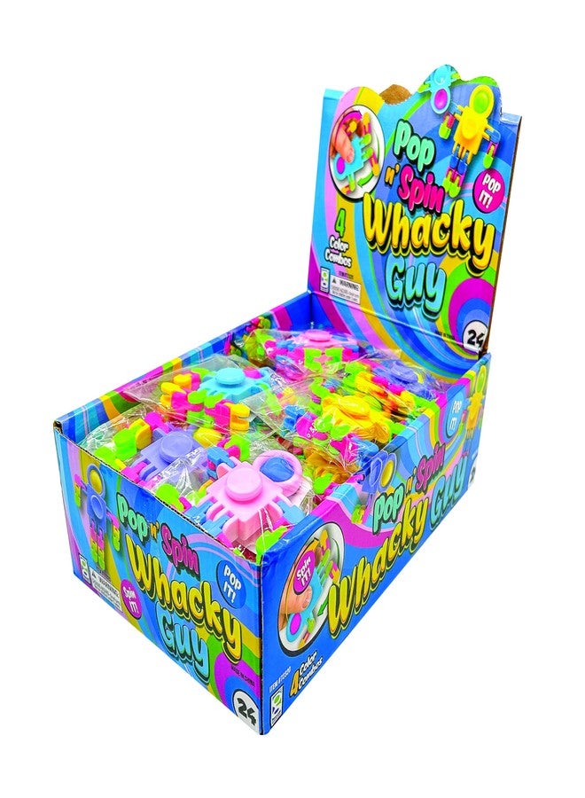 Geddes Raymond Geddes Pop ‘N’ Spin Toys for Kids (Pack of 24) - 3-in-1 Whacky Guy Stress Toys for Kids - Fun School Supplies - Image 5