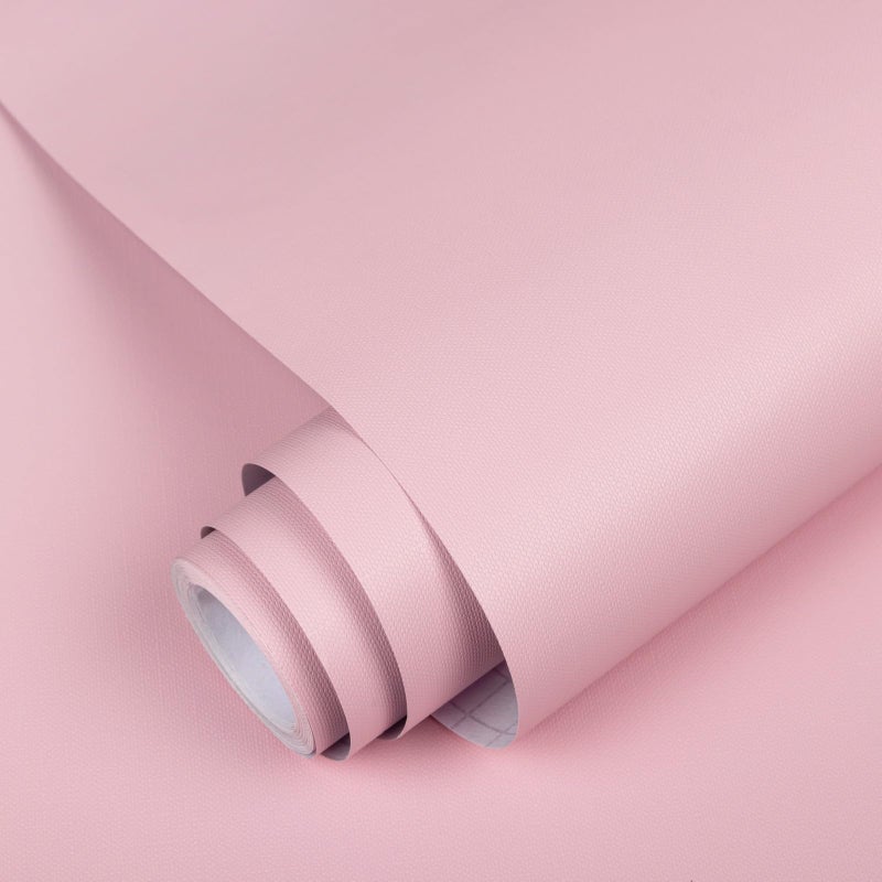 Abyssaly Pink Contact Paper Peel and Stick Wallpaper, Self-Adhesive Removable Contact Paper, Pink Vinyl Wrap Sticker Wallpaper for Girls Room Cabinets Bedroom Wall Furniture Home Decoration 15.7" X 118" - Image 1