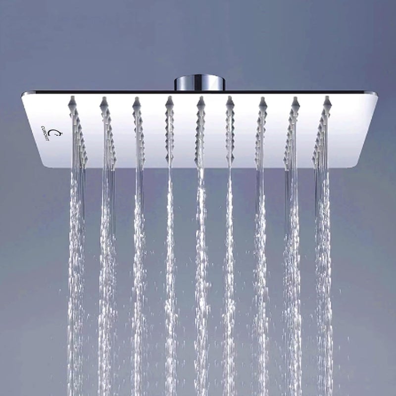 CUROVIT CUROVIT Stainless Steel SUTTON 6 x 6 Square Ultra Slim Overhead ShowerRain Shower Without Arm in Chrome Finish for Bathroom  - Image 1