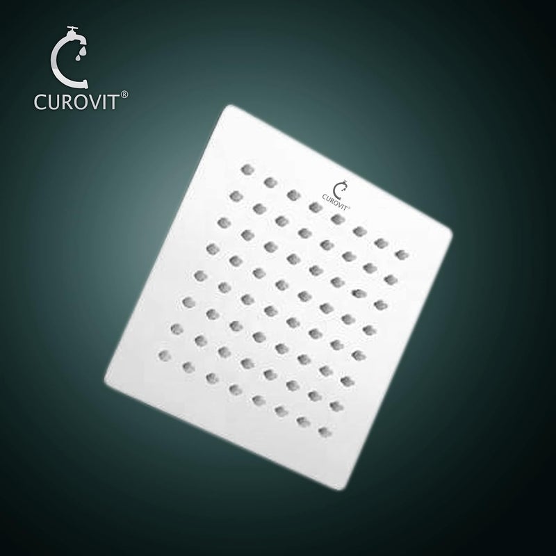 CUROVIT CUROVIT Stainless Steel SUTTON 6 x 6 Square Ultra Slim Overhead ShowerRain Shower Without Arm in Chrome Finish for Bathroom  - Image 2