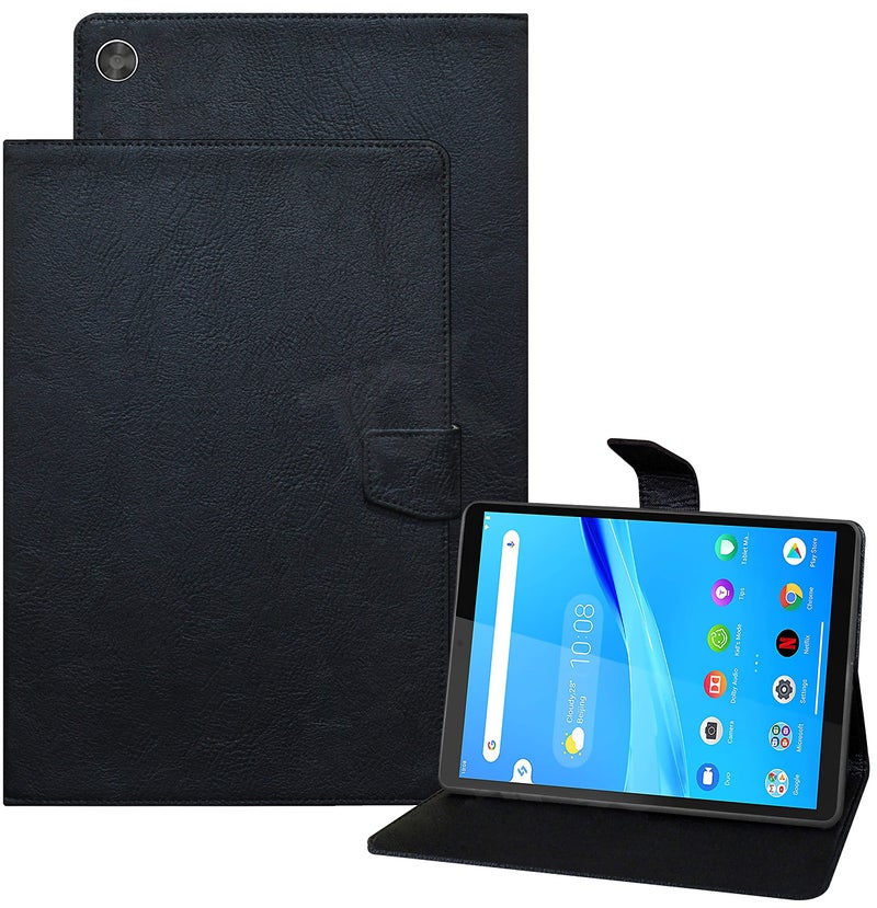 TGK Plain Design Flip Case Cover for Lenovo Tab M8 HD 2nd Gen/3rd Gen 8 Inch TB-8506F 8505X 8505F (Black) - Image 1