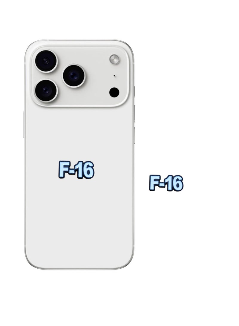 ملصق معدني لاصق للهواتف المحمولة أو الحواسيب المحمولة - تصميم كتابة F-16 - Image 1