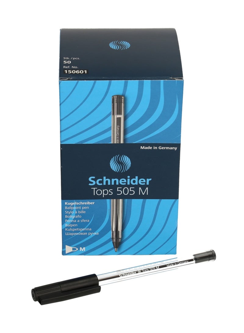 Schneider قلم حبر جاف أسود 505 بسن متوسط 50 قطعة - Image 1