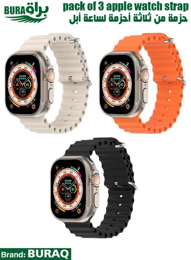 BURAQ Apple Watch Band Strap For Apple Watch Ultra 2/Ultra 49mm, Series 10 46mm, 9/8/7 45mm, SE2/SE/6/5/4 44mm, 3/2/1 42mm 