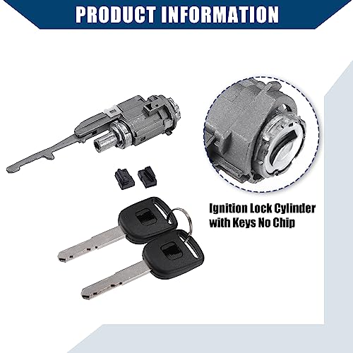 Hihaha No.06351TE0A11/72145S73003 / Outer/Ignition Switch Cylinder Lock Front Door Lock Cylinder with Keys for Honda Civic 2003-2005 for Honda CR-V 05-06 / Metal / 1 Set/Silver Tone - Image 4