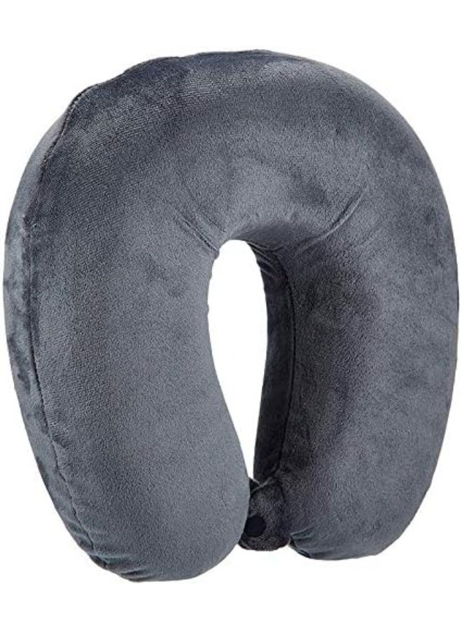 Neck Pillow Travel Pillow – U-Shaped Microfiber Soft Cushion for Travel, Car, Train, Flight, Bus, Grey  - Image 3