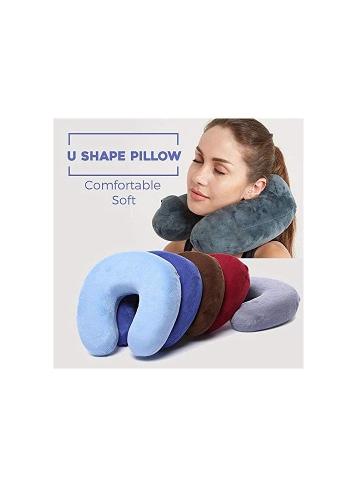 Neck Pillow Travel Pillow – U-Shaped Microfiber Soft Cushion for Travel, Car, Train, Flight, Bus, Grey  - Image 5